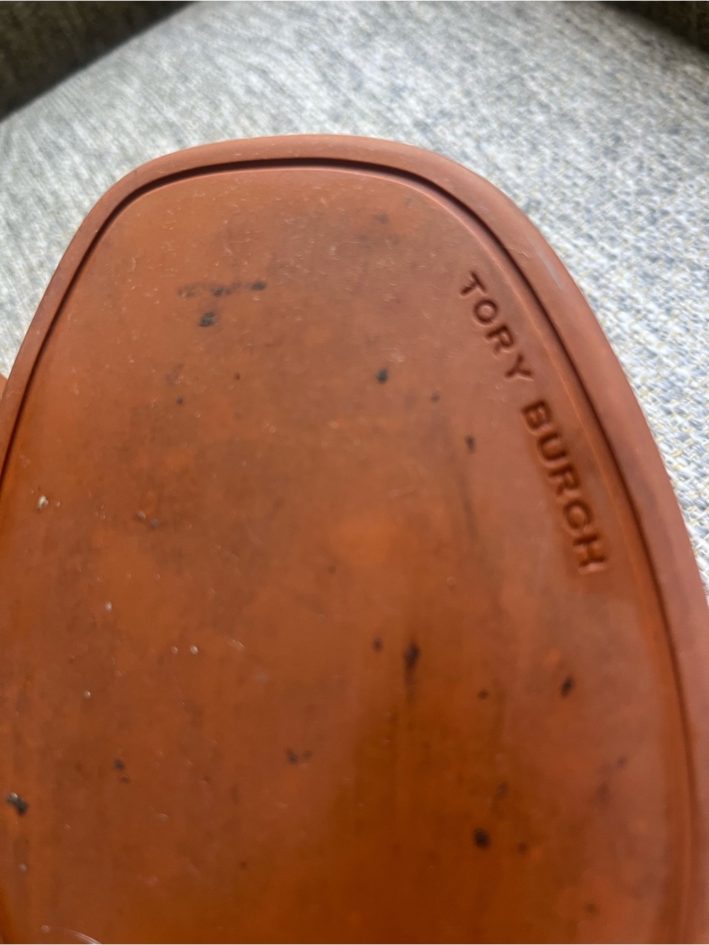 Tory Burch Chestnut Brown Leather Logo Slide Sandals - Picture 8 of 8